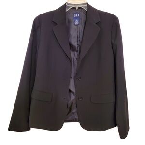 GAP Black Wool-Blend Jacket Blazer
